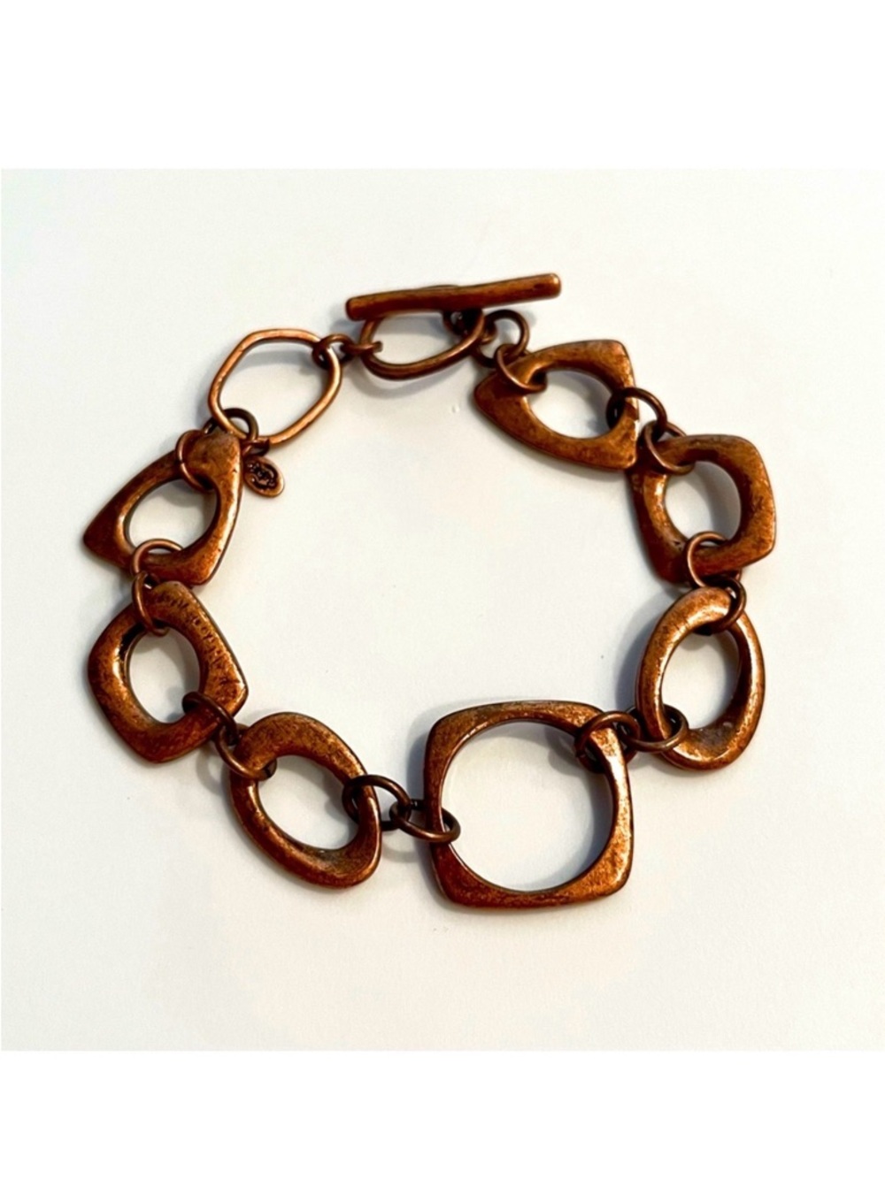 ⌛️Vintage 1980s  Copper Modern shapes link bracelet